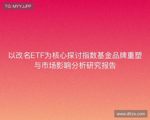 以改名ETF为核心探讨指数基金品牌重塑与市场影响分析研究报告